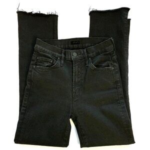 MOTHER "The Insider Crop Step Fray" Jeans Black Denim - 25